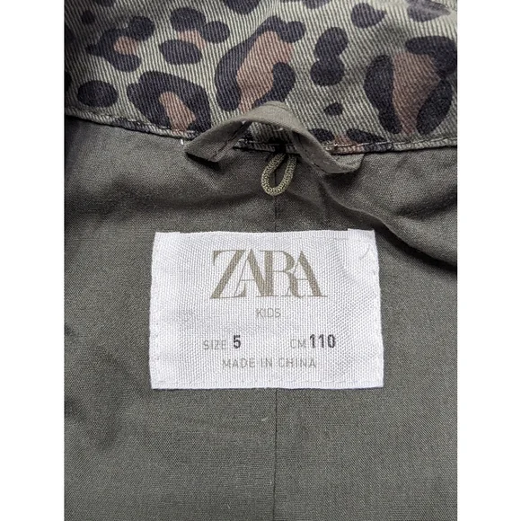 ZARA GIRLS Animal Print Jacket With Removable Inner Vest Size 5